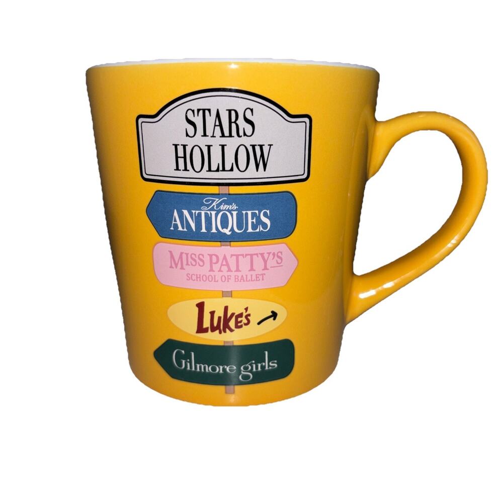 Gilmore Girls Stars Hollow Miss Patty's Luke's Lorelai Kitchen Yellow Coffee Mug